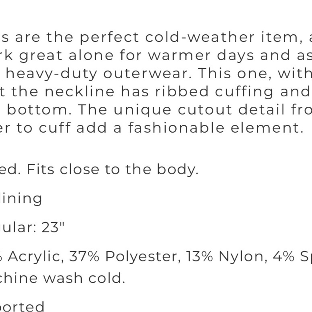 WHBM Novelty Sleeve Half Zip Pullover - Picture 5 of 7
